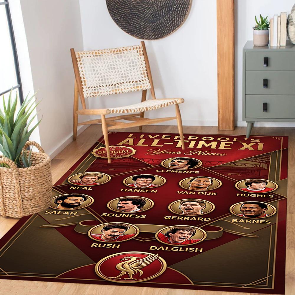 Liverpool Team Personalized Name Floor Rug Office Rug Design For Balcony Bedrooms Foyer Playrooms Antislip Carpet Office Home Decor