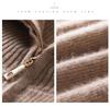 Women's 2024 Autumn Half-Zip Lapel Cashmere Wool Knee-Length Knit Dress
