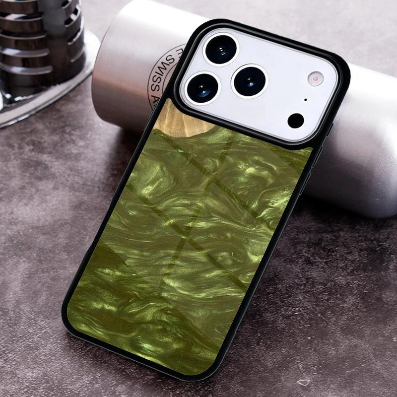 Luxury Wood Resin Protective Phone Case for iPhone 17 16 15 Pro Max Air 14 13 12 11 Plus Shockproof Capa Cover
