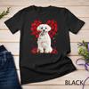 T-shirt Unisexe Mignon Amour Chien Maltais Saint-Valentin Animal de Compagnie Amoureux des Chiens