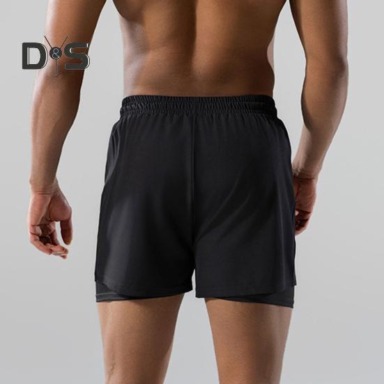 Herren-Badeshorts, doppellagig, schnelltrocknend, mit Kordelzug, elastischer Bund, Surf-Badeshorts für heiße Quellen, hohe Elastizität, Komfort