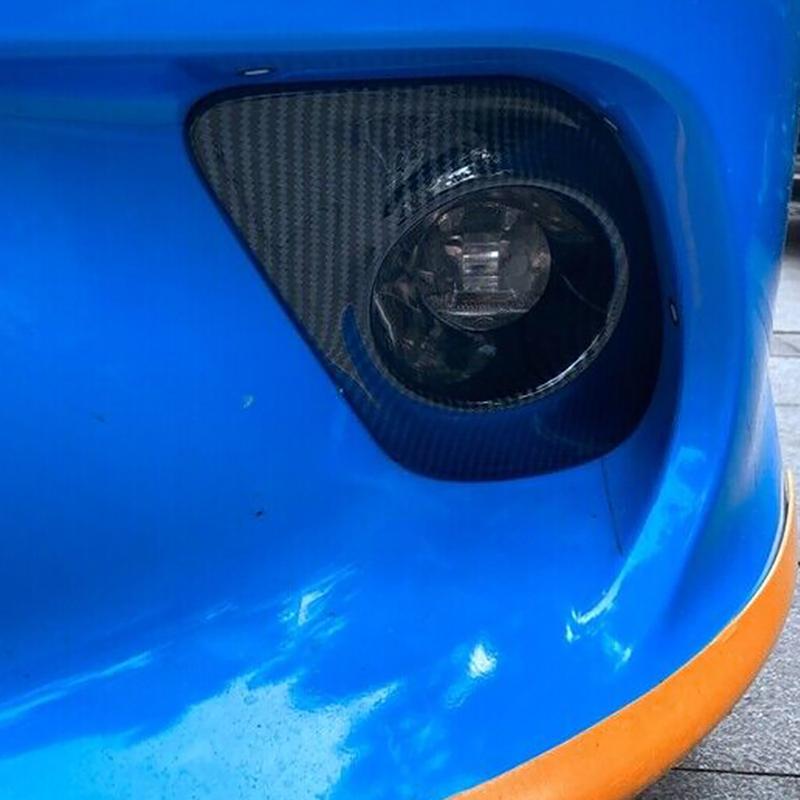 2pcs Carbon Fiber Front Bumper Fog Light Lamp Trim Cover for Dodge Charger 2016- Car Accessories