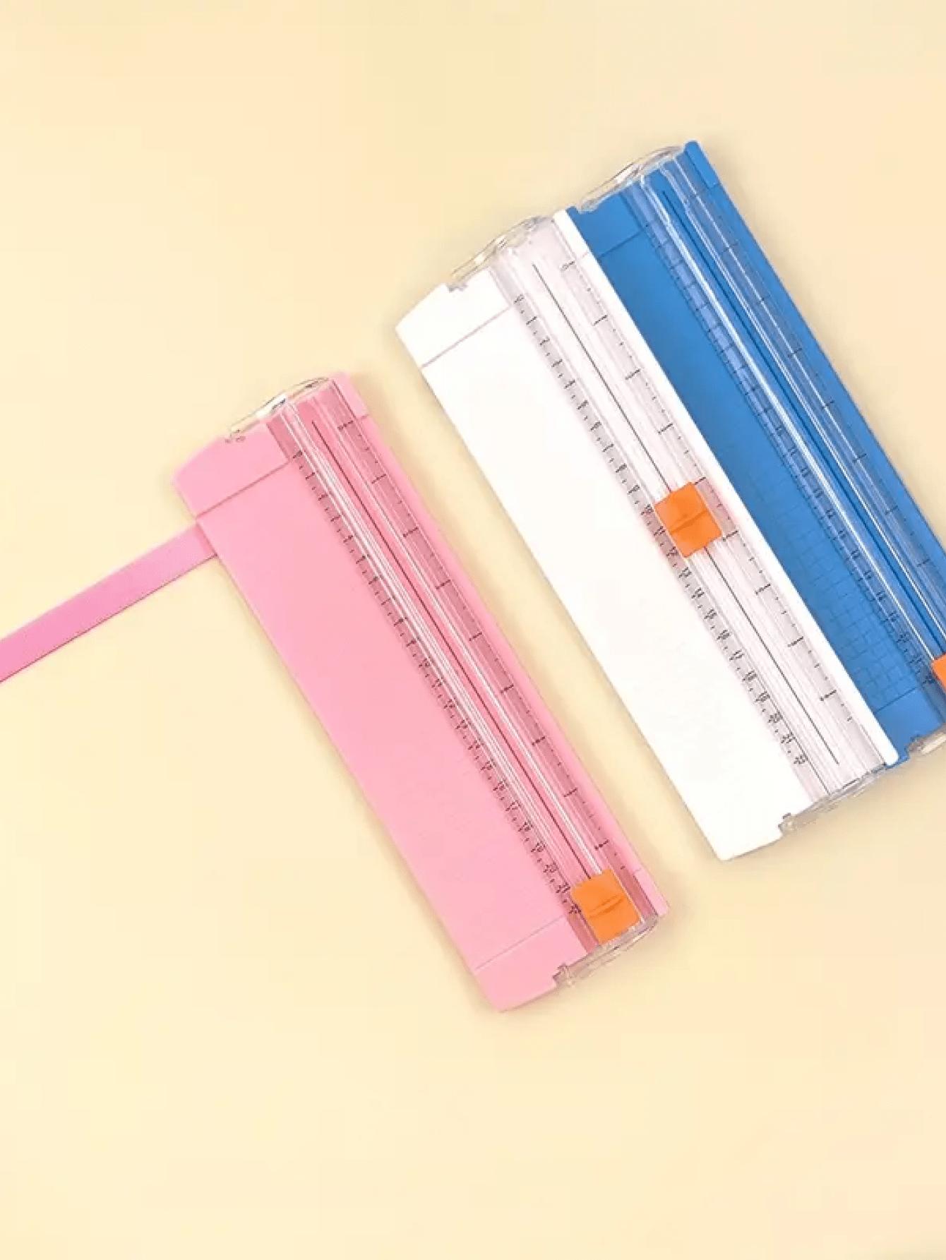 1pc portable sliding desktop cutter mini A4 paper cutter convenient sliding folding photo cutter office plastic paper cutter