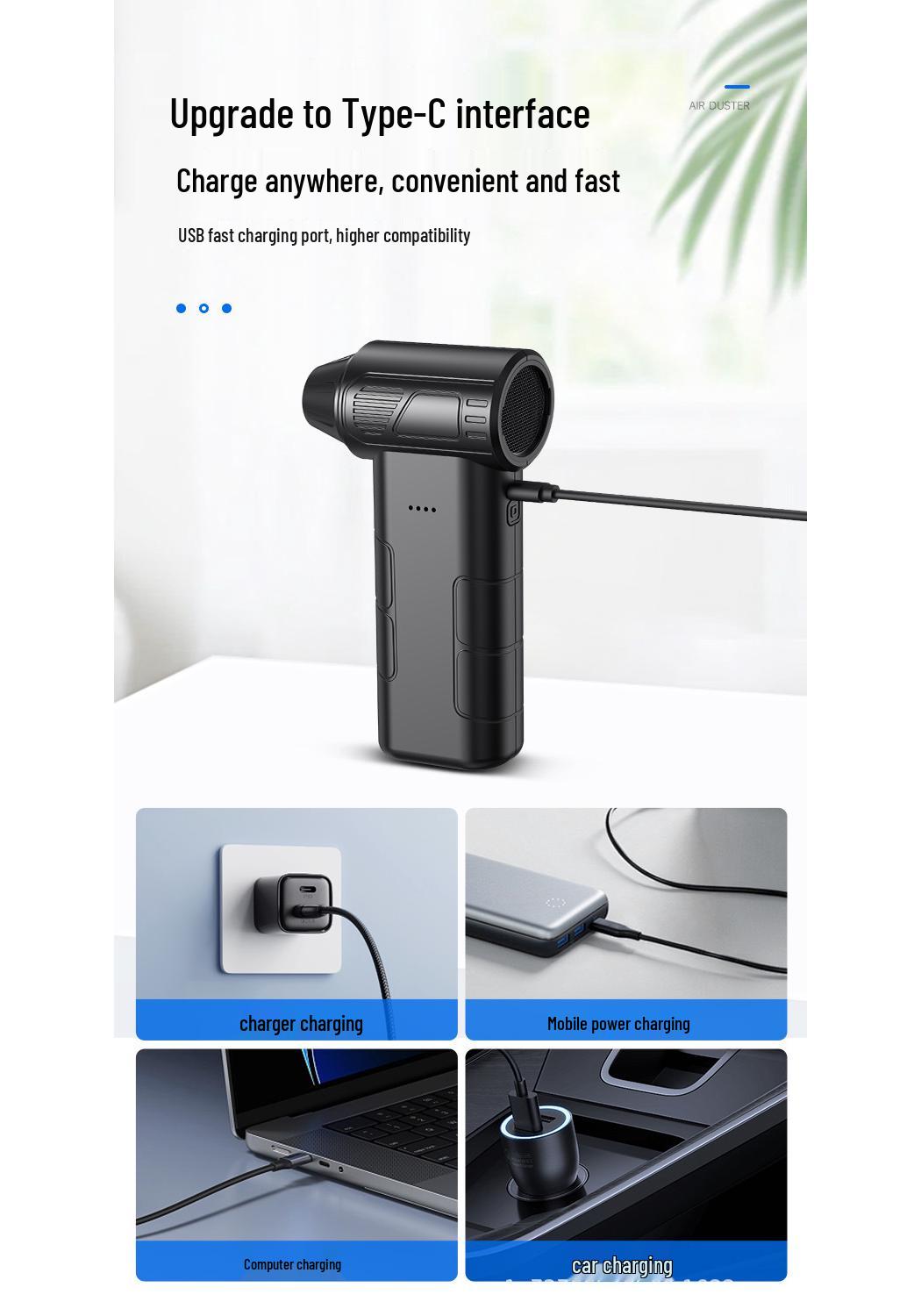 

High-Speed Handheld Turbine Fan for Car & Home Dust Removal D02