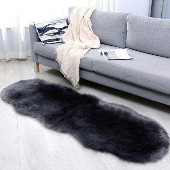 Modern Minimalist White Long-Pile Carpet for Bedroom, Living Room, or Decorative Display