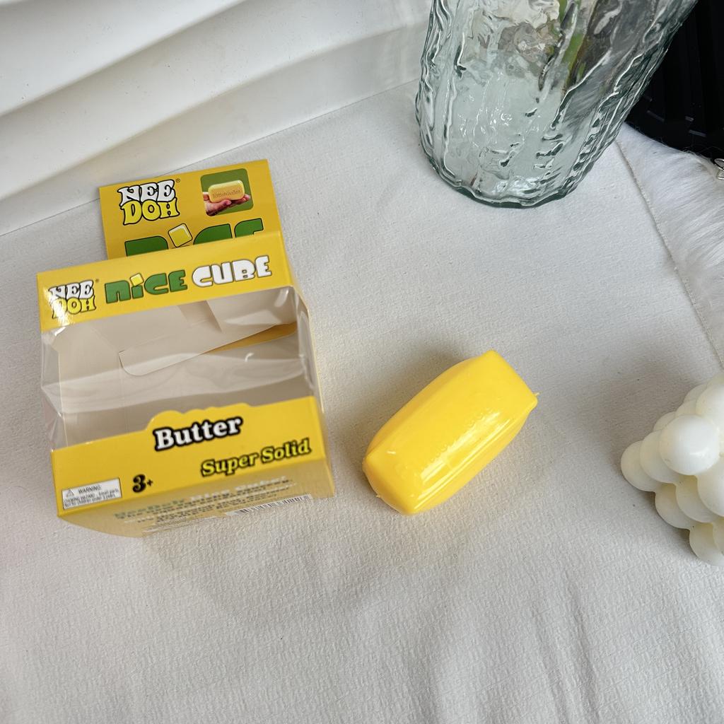 Jucărie de strâns cu unt și umplutură de făină Cub drăguț Nee Doh Jucărie Squishy Fidget Ameliorarea stresului Portabilă Decomprimare Squish Jucărie cadou