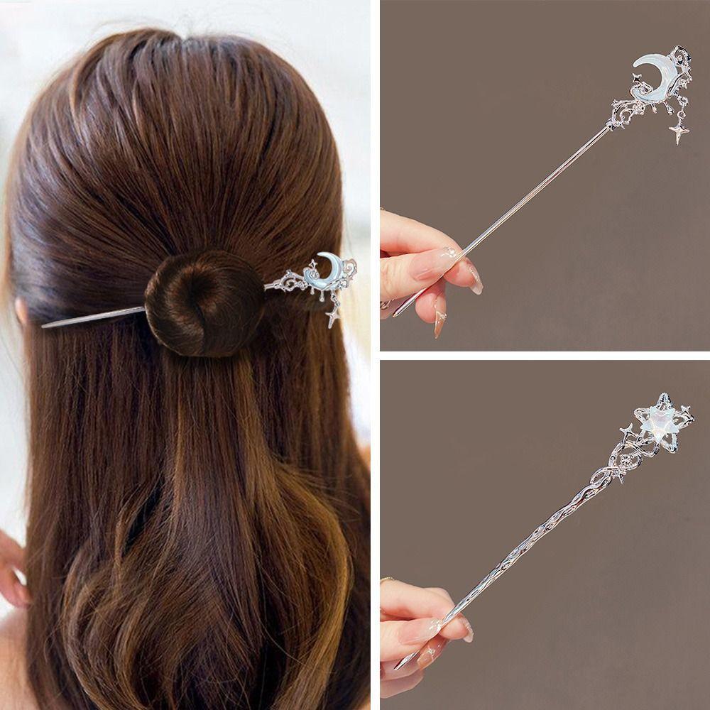 Chinese Hairpins Ancient Style Hair Sticks Fashion Moonlight Stone Star Hairpin Girls Jewelry