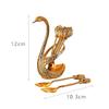 7pcs Spoon Set Zinc Alloy Coffee Spoon with Swan Shaped Holder Creative Design Premium Dessert Utensils For Tea Beverage Ice Cream Stirring Tools