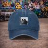Pc Unisex Cat Reflection Vintage Washed Baseball Cap  Unisexs Trendy Hat  Versatile Duckbill Cap  Fun Print  A Unique Birthda