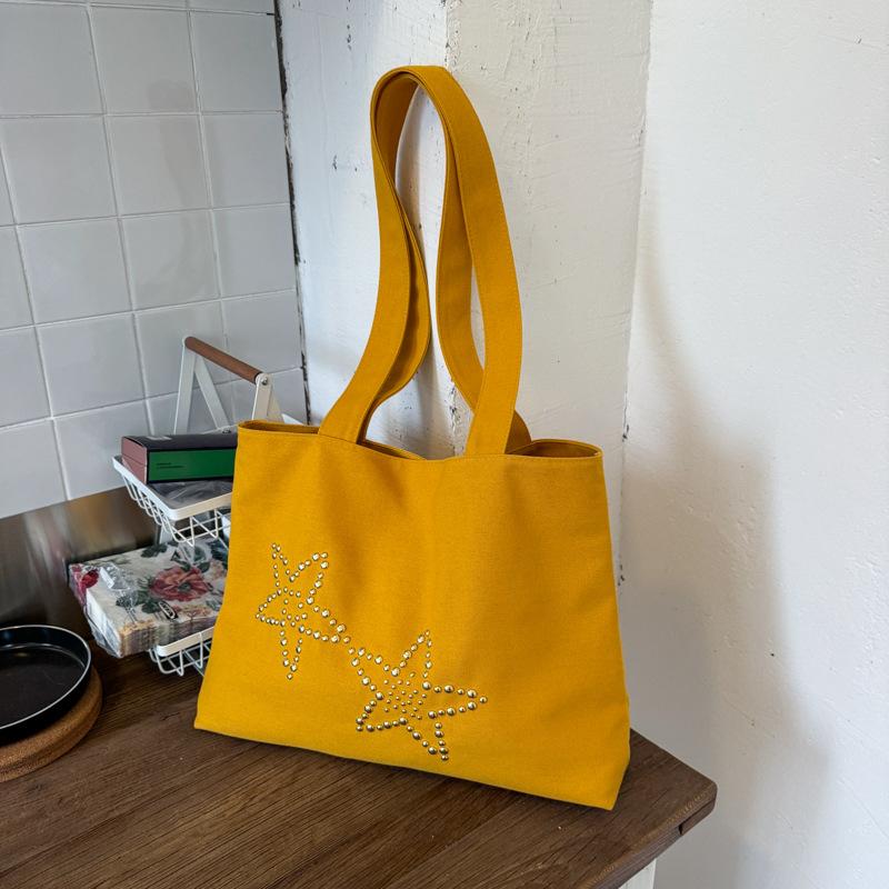 

Summer large-capacity high-end commuter tote bag women s new fashionable red canvas shoulder bag жёлтый