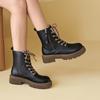 Women’s Winter Boots Casual Short Motorcycle Boots Street Style Black Warm Ankle Boots with Fur Plus Size