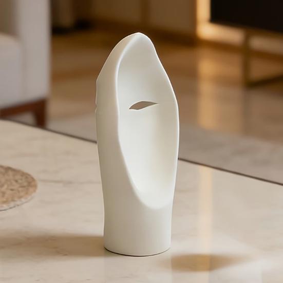 Abstract Face Art Desk Statue 3D Printed Minimalist Modern Face Sculpture for Home Office Desktop Shelf Mantel TV Stand Decor