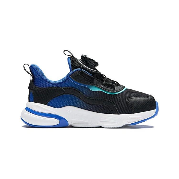 Anta Kids Round Head Knob Shock Absorbing Wear Resistant Low Top Running Shoes Kids Sneaker Black Blue Green A312329958H-3