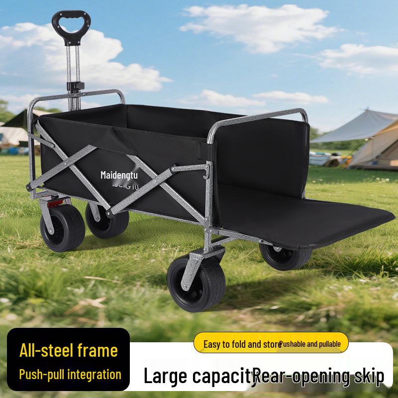 Maidengtu Portable Folding Camper Van Trolley - Outdoor Picnic Push/Pull Cart джентльмен черный