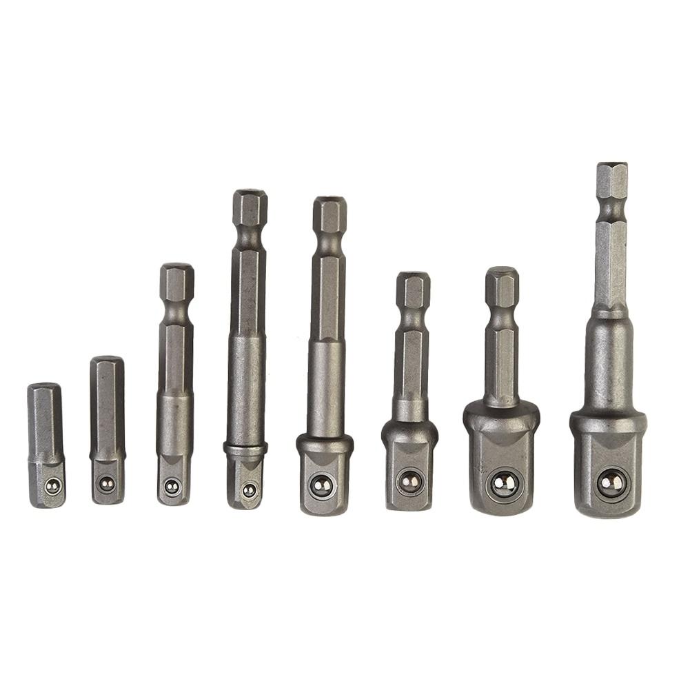 Socket Adapter Bit Adapter 1/4in 2/3/8pcs Chrome Vanadium Steel