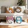Cute Nnongdamgons  Pillow Case Antidustmite Pillowcase Invisible Zipper Silky Short Plush Sofa Cushion Cover