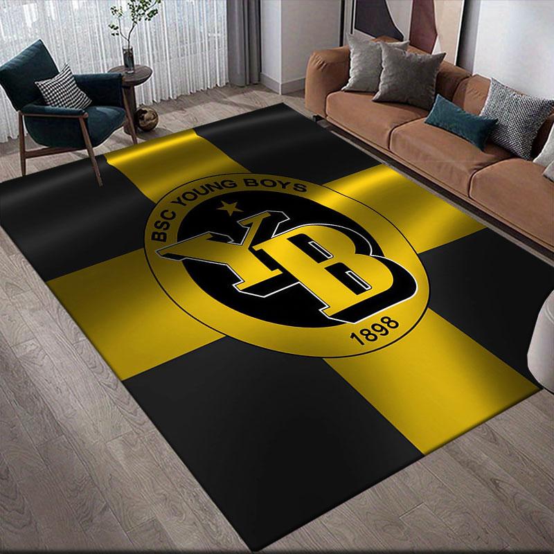 Young Boys Flannel Printed Carpet, Home Sofa Decoration for Living Room & Bedroom, Non‑Slip Play Flannel Floor Mat for Game Room