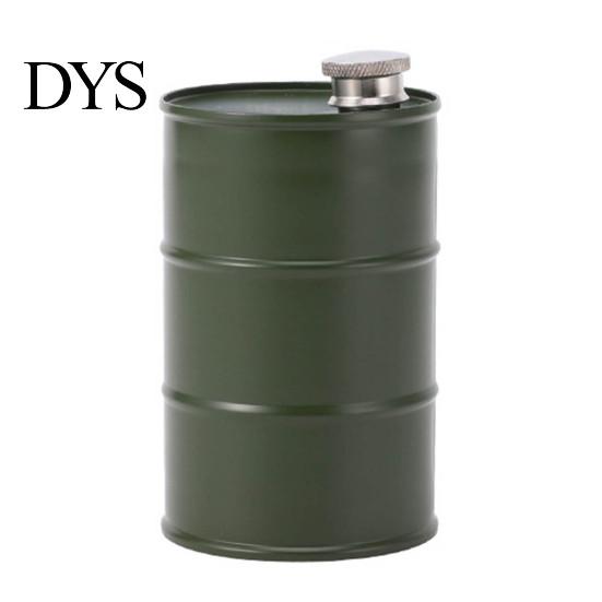 Industrial Barrel Shape Decanter Oil Drum Wine Pot, Durable Stainless Steel Leak-proof Bottle with Removable Spout Cruet, 350ml Capacity, Refillable