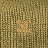 Celine Brown Triomphe Embroidery High Neck Cashmere Pullover Knit Tops XS BrownUsed