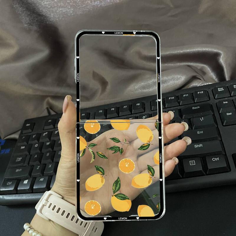 

Summer Fruit Yellow Lemon Phone Case For Samsung Galaxy Z Flip 6 ZFlip 5 Shockproof Hard Cover for Samsung ZFlip4 ZFlip3 Shell Galaxy ZFlip 4