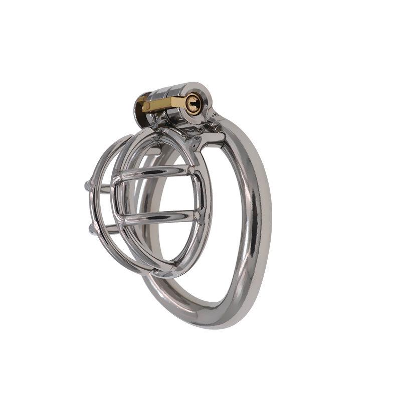 Stainless Steel Chastity Device Chastity Lock with Mini Short Hollow Design Men's Penis Lock Cage CB Wear outside