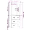 VidaXL Highboard Sonoma Grey 69.5x34x180 Cm Engineered Wood 3198391