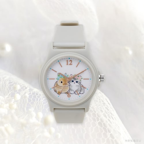 Fieldwork mofusand Women's Watch, Rabbit Design, Gray, Urethane Band, MSD001-4