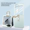 For Samsung Galaxy Z Flip7 FE 5G/Z Flip6 5G Case Skin-Touch Ring Holder Kickstand PC Phone Cover with Rear Screen Film