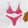 Women's Sexy Split Color Bikini SSwimsuit Tie Swimsuit 2 Piece Set