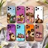 Cute M-Masha and the B-Bears Phone Case For iPhone 17pro,16,15,14,13,12,11 Plus,Pro Max,XS,Soft Silicone Black Cover