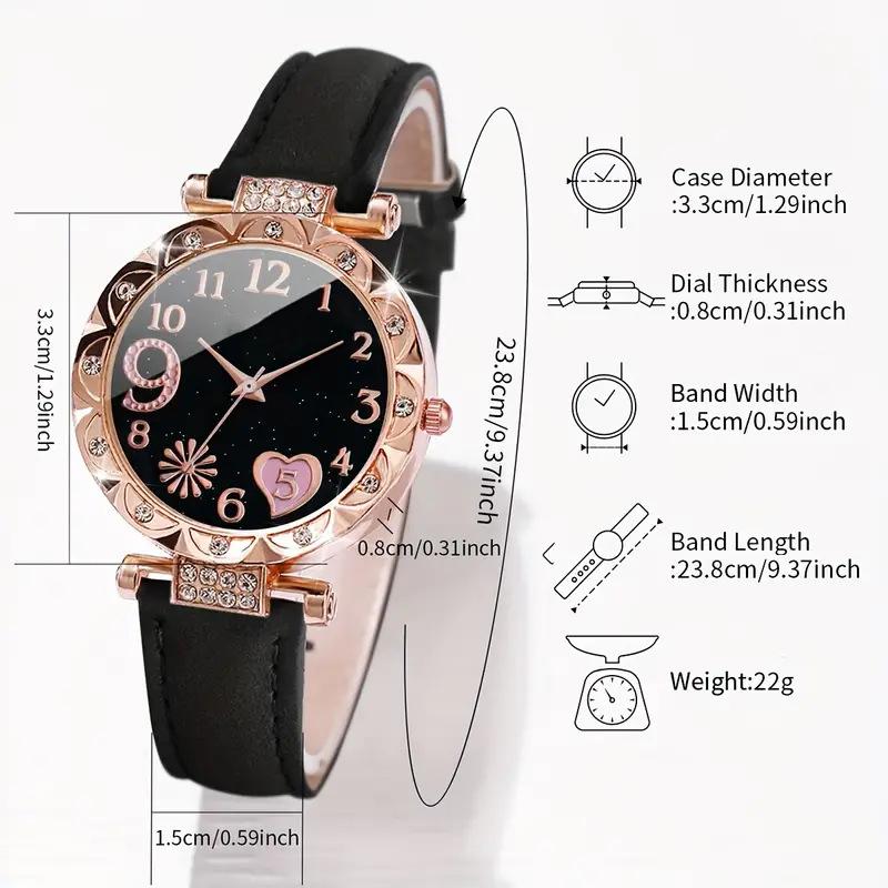 5Pcs Boutique Gift Set Fashion Ladies Watch Ladies Watches Ladies Bracelet Watch Sets