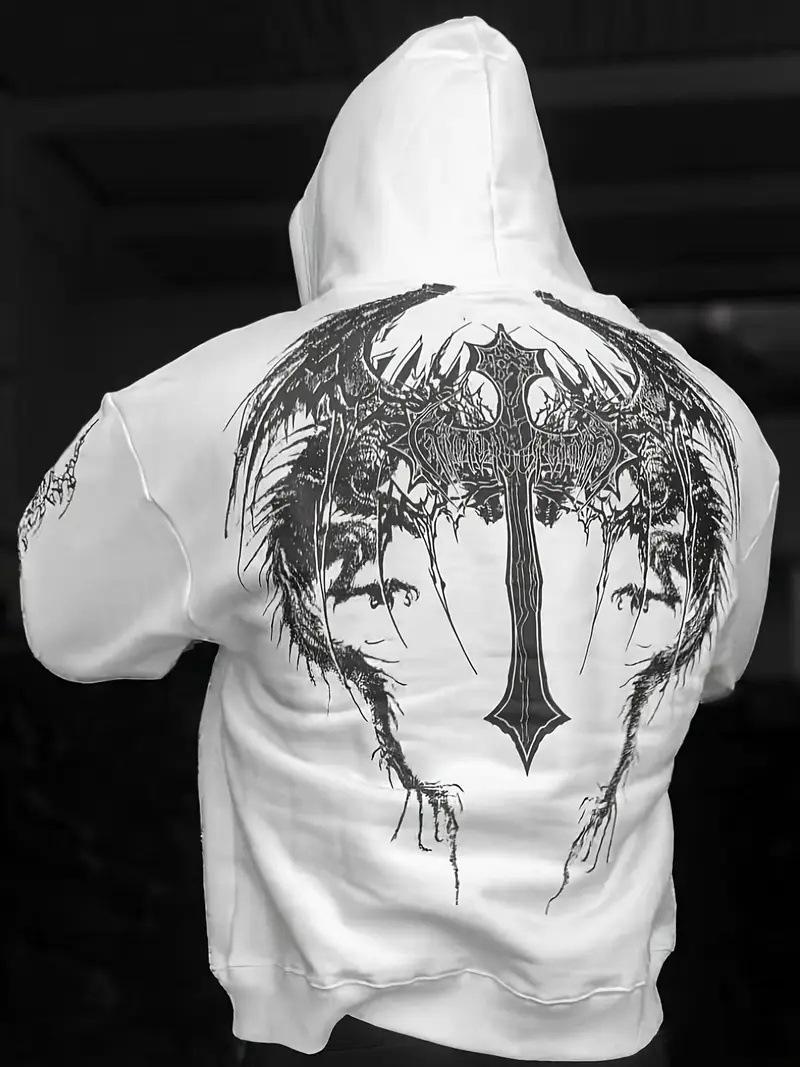 Trendy Tomahawk Print Men s Plus Size Hoodie - Autumn Winter Outerwear by Breathedivinity M