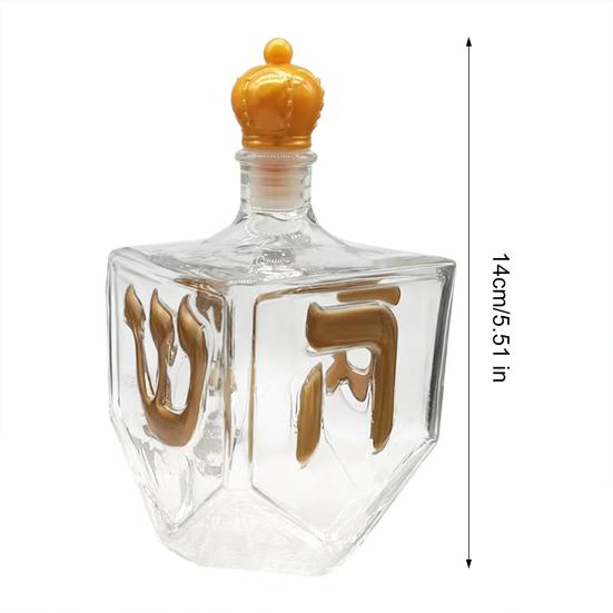 Χανουκά Θεματική Γυάλινη Μπουκάλα Ντεκάντερ Ουίσκι με Διακοσμητικό Στόμιο Μοναδικό Ντεκάντερ Λικέρ για Δώρα Εορτών, Επίδειξη Οικιακού Μπαρ