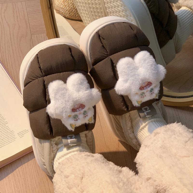 Dicksohlige Samt verdickte warme Baumwollschuhe Herbst und Winter Indoor Zuhause rutschfest Paar Baumwollpantoffeln externer Verschleiß
