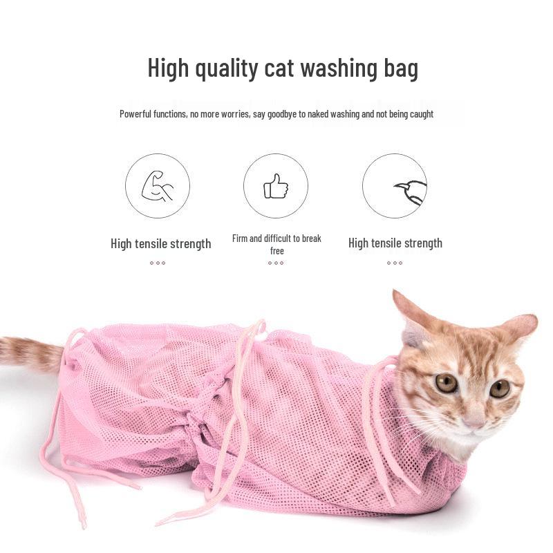Cat Bathing & Grooming Bag: Anti-scratch, Nail Clipping, Ear Cleaning, Fixing - Pet Supplies for Washing Cats