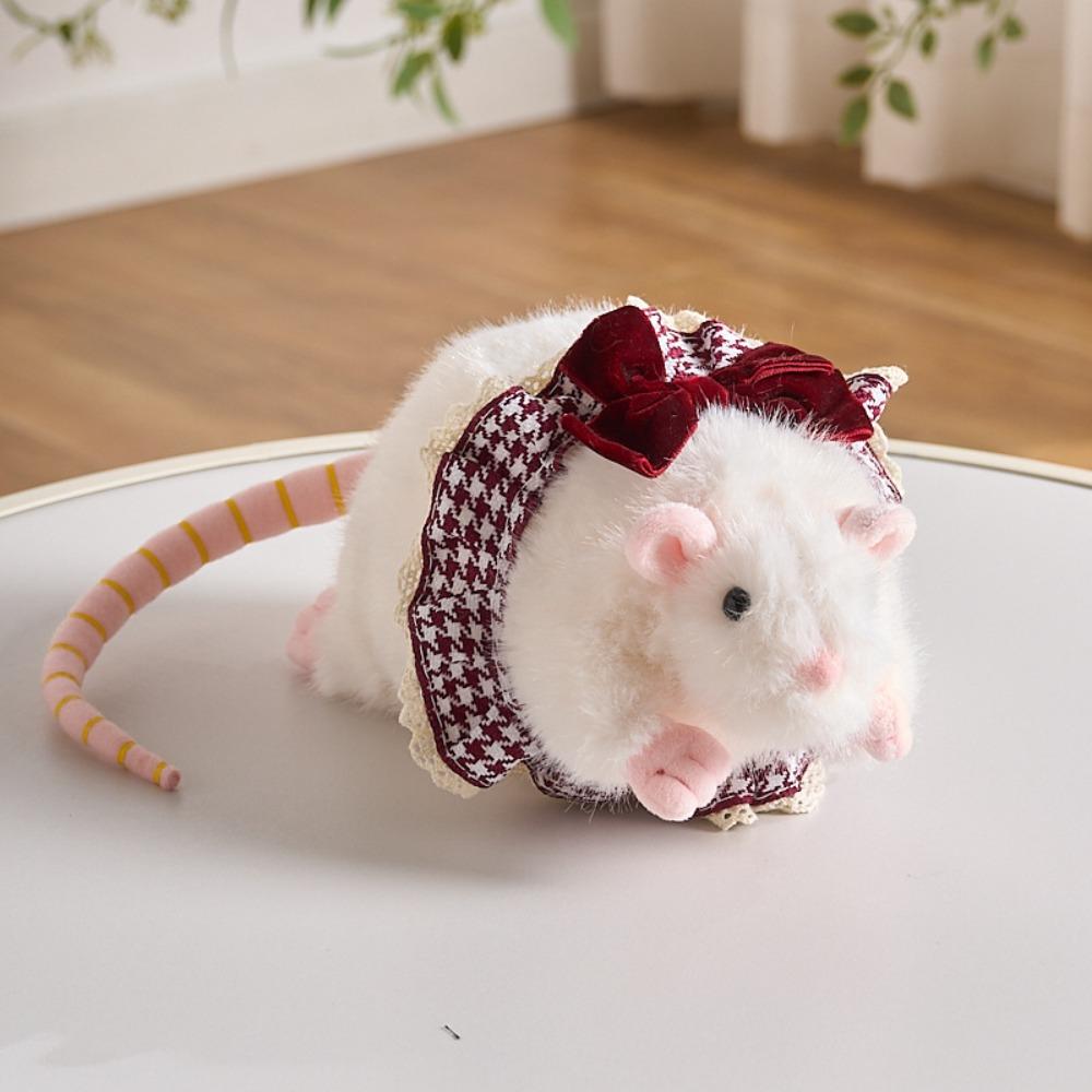 Floral Dress Fluffy Mouse Stuffed Simulation Stuffed Rat Creative Plush Mouse Doll Kids Toy