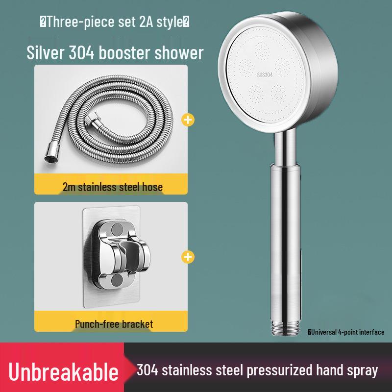 304 Stainless Steel Handheld Shower Head & Hose Set