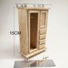 Dollhouse Wardrobe Multifunctional Solid Scale 0.05 Master Bedroom Scene Ornament Dollhouse Wooden Mirror Wardrobe
