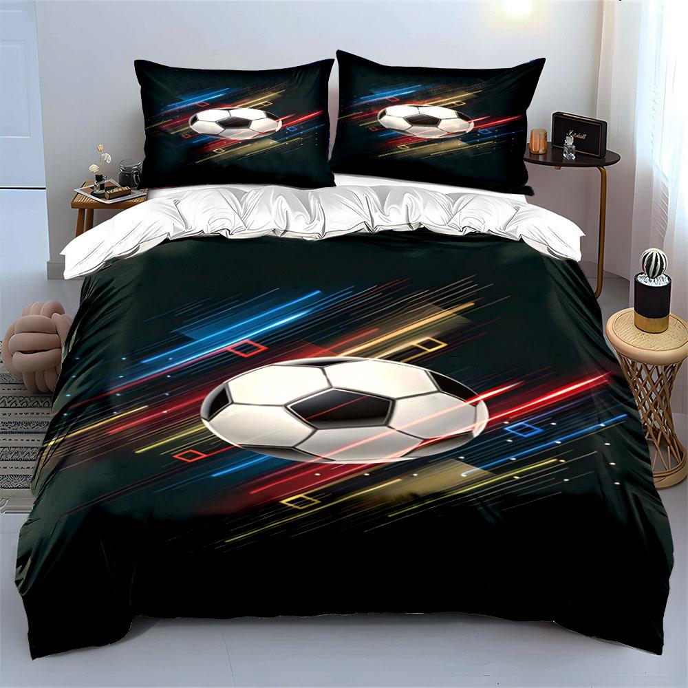 Soccer Ball with Streaks. Bedding Sets Duvet Cover Sets Duvet Covers Pillowcases(1 * Duvet Cover 2 * Pillowcases Without Duvet Insert)