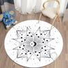 Mystery Constellation Printed Round Carpet Sun and Moon Living Room Rugs Camping Picnic Mats Anti-Slip Yoga Mat for Living Room