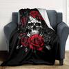 1pc Skull Roses Blanket Lightweight Flannel Throw for Sofa Bed Travel Camping Livingroom Office Couch Chair