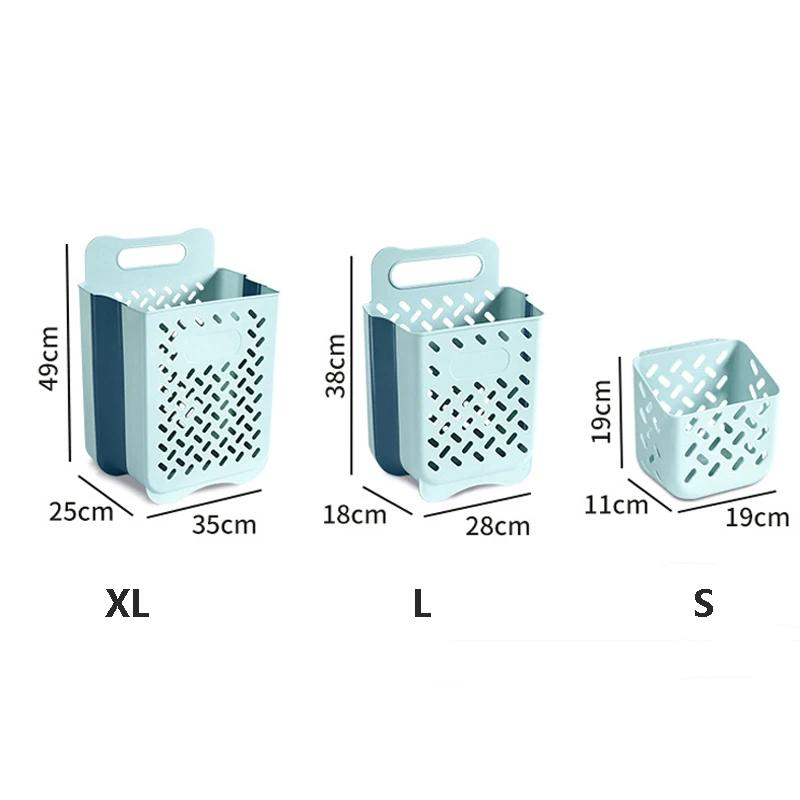 Folding Bathroom Laundry Basket Wall-mounted Dirty Clothes Storage Basket Household Laundry Bag Laundry Bathroom Organizer
