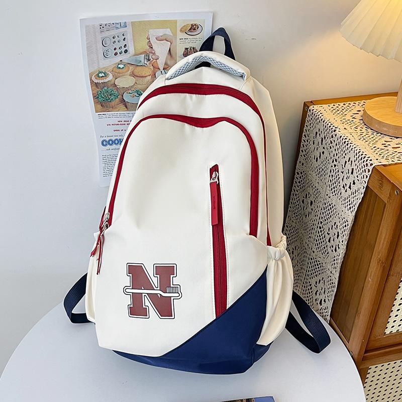 

Backpack, new schoolbag, fashionable large-capacity contrasting color backpack, college student personalized bag