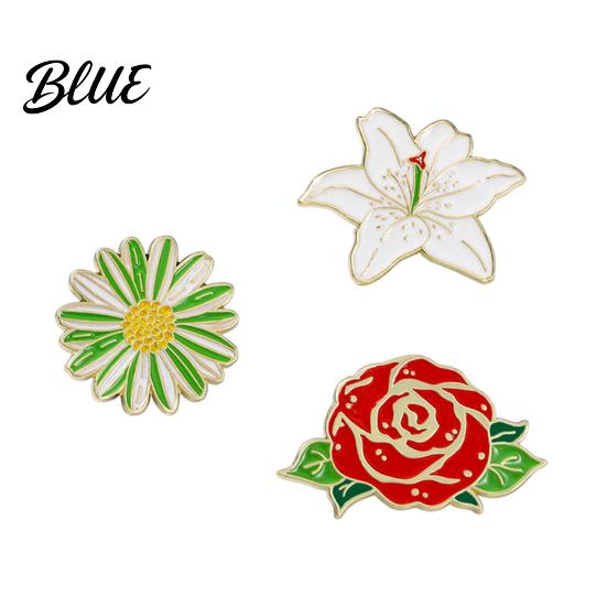 Flower Accessory Decorative Brooch Enamel Design Zinc Alloy Compact Pin
