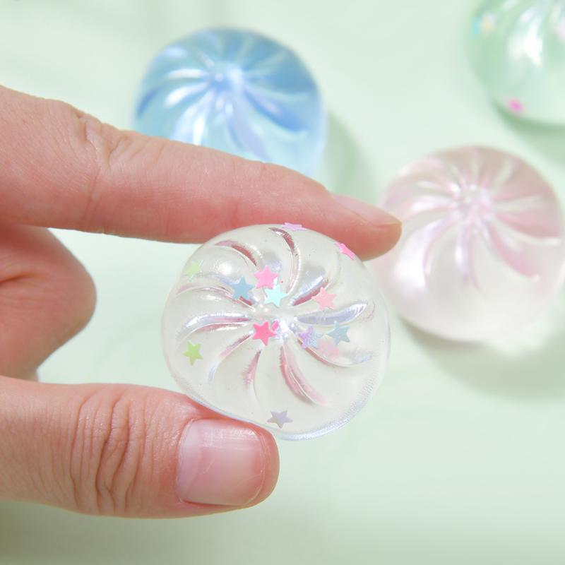 3/4Pcs Kitchen Party Favor Gift Mini Cute Squishy Stress Balls With Creative Transparent Dumpling Shape For Home Desk Decor