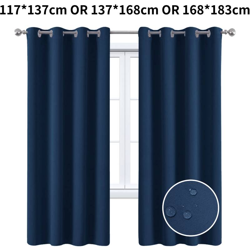 

Blackout Curtains Insulated Paired Window Panels Without Straps Furnishings Home 117*137cm/46.06*53.94in темно-синього кольору