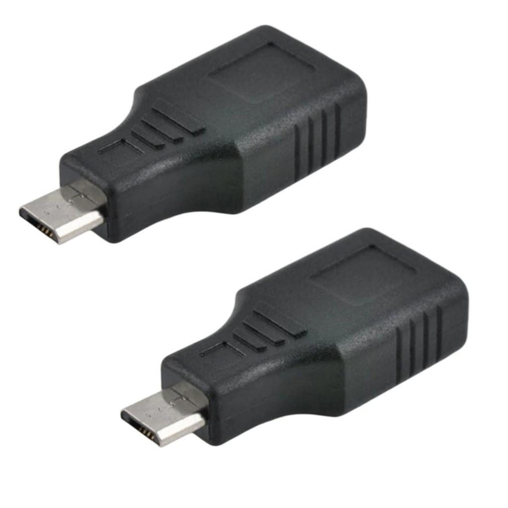 2Pack USB2.0 Micro USB Male To Type A Female OTG Adapter Connector Converter Coupler for Android Devices and Tablets
