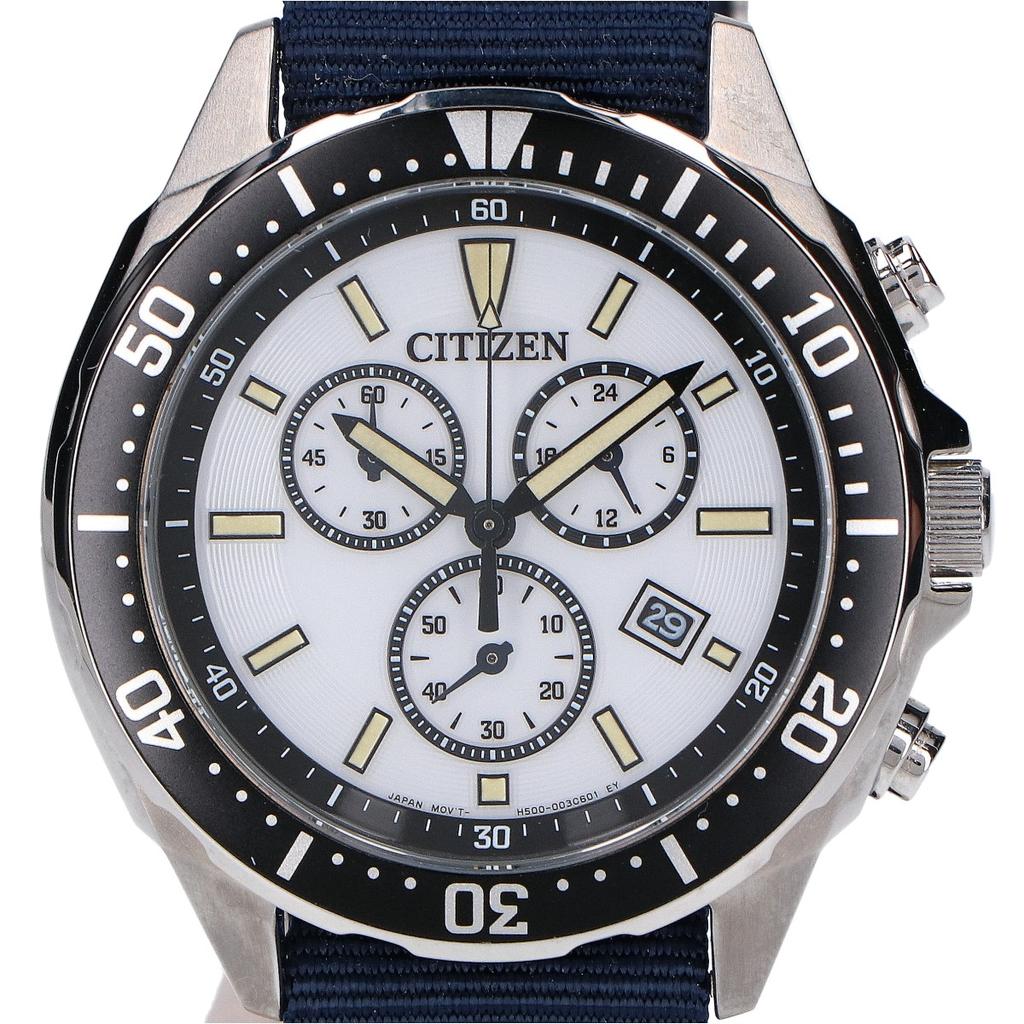 CITIZEN [Excellent Condition] H500-002C602 CITIZEN COLLECTION White Dial Eco Drive Chronograph Watches Black / white / navyUsed