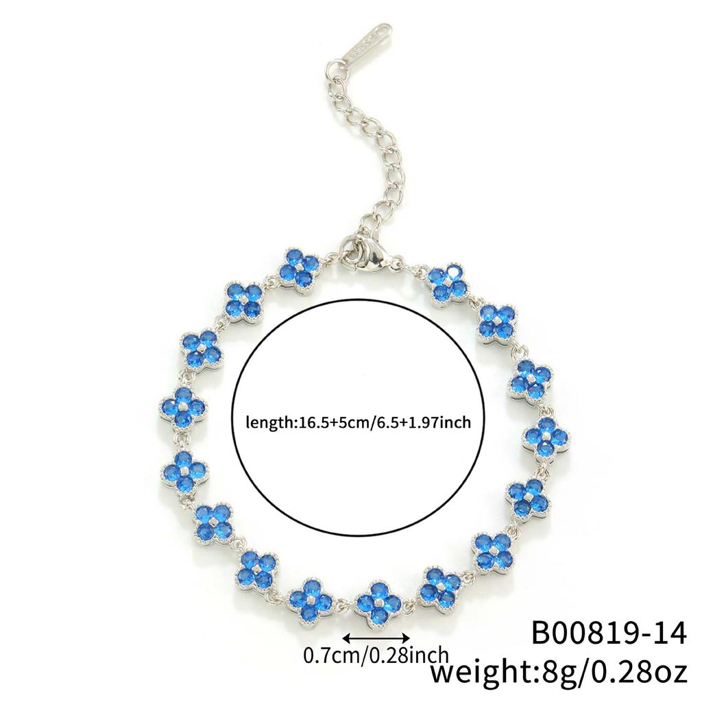 Hot-selling, Four-leaf Clover Bracelet Shein Popular Color Zircon European and American Fashion Design Luxury Jewelry