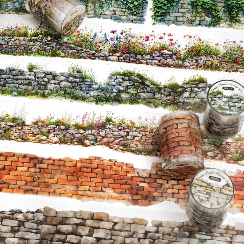 Tape Green Field Flower Wall Series Sealing Stickers Handbooks Albums Diaries Decorations Stickers Notebook Accessories